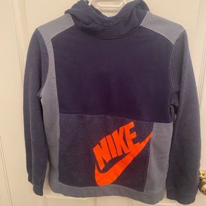 Nike Orange and Blue Hoodie Kids XL